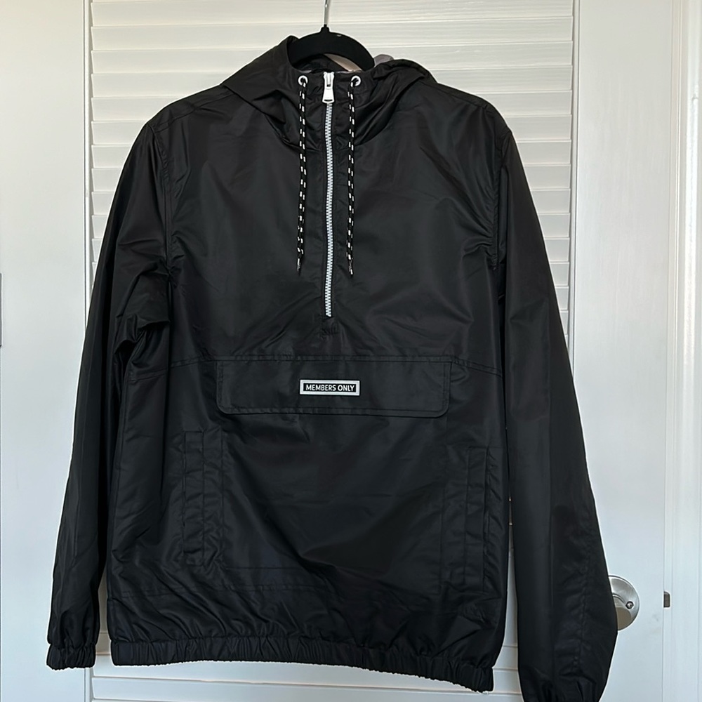 EUC Members Only Sport Size Small S Half zip hooded pull over pockets jacket